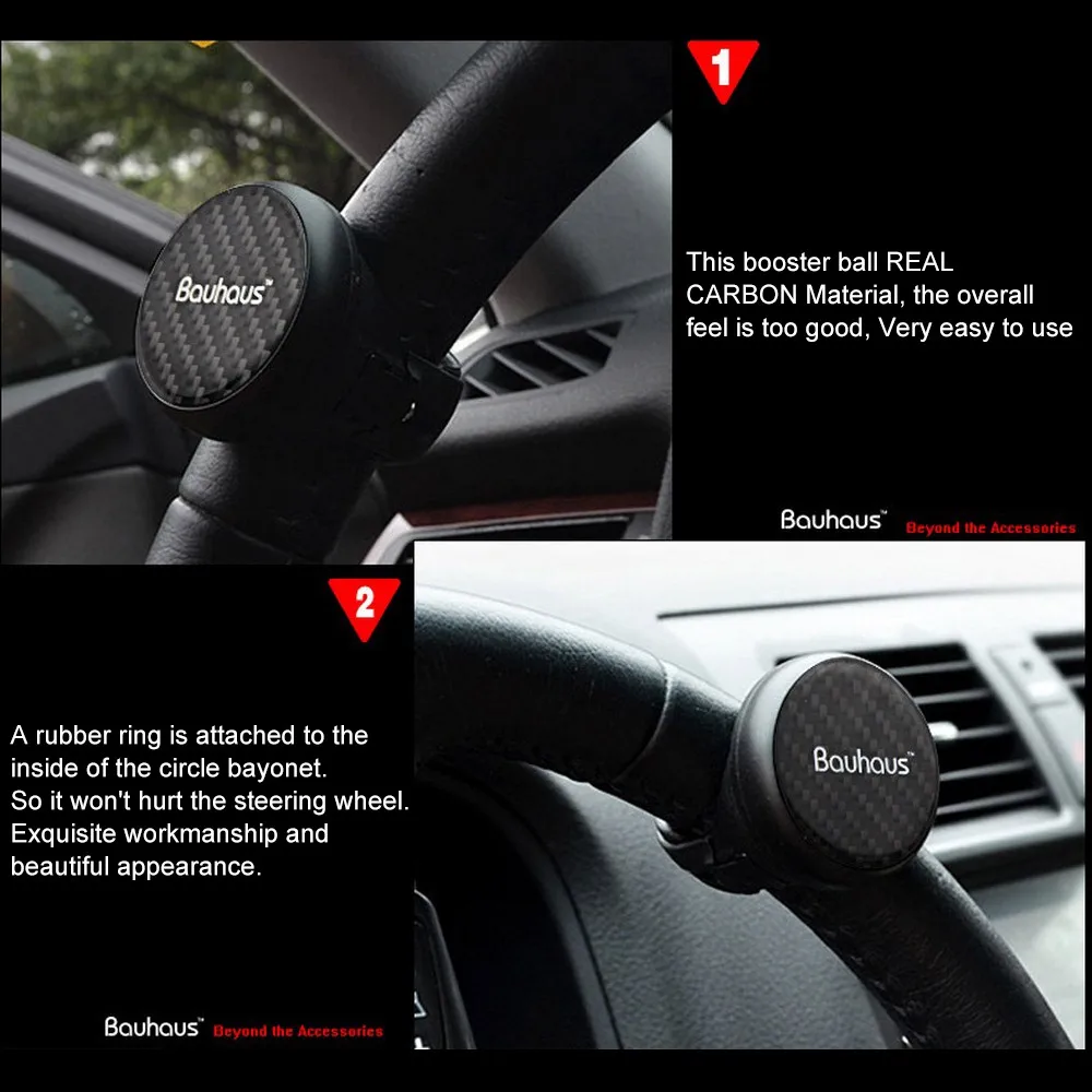 Car Turning Steering Wheel Booster Spinner Knob 360 Degree Rotation Carbon Fiber Bearing Truck Handle Steering Wheel Booster