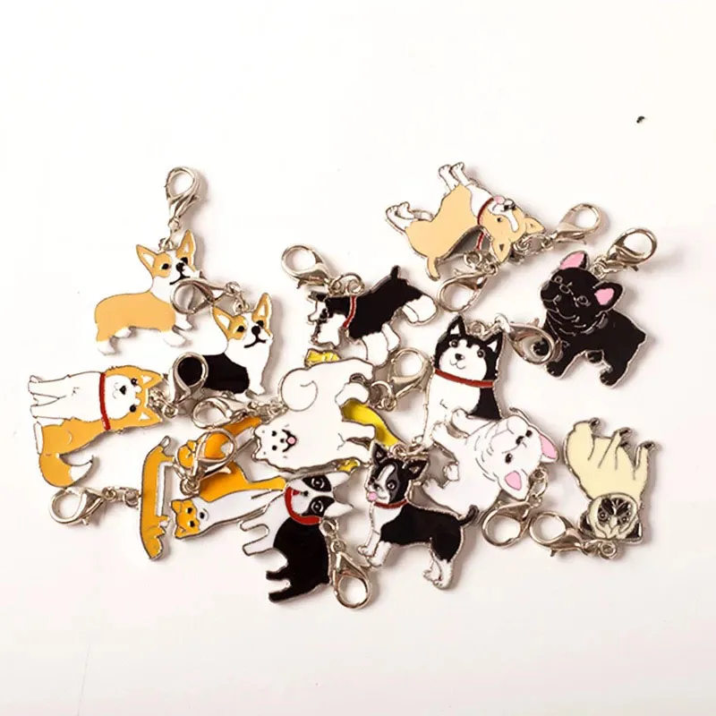 2 pcs/lot Pet Pendants DIY Dogs Charm Car Accessories Boyfriend Gift Chihuahua Women Bag Charm Pendant Cute pet Keychain