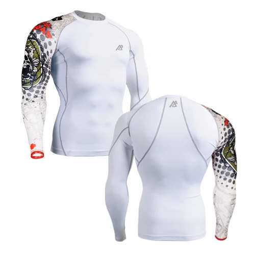 

Men`s Single Sleeve Printed CPW5 Fitness & Bodybuilding Compression Tights Quick Dry Running Workout Sports Tops Shirts