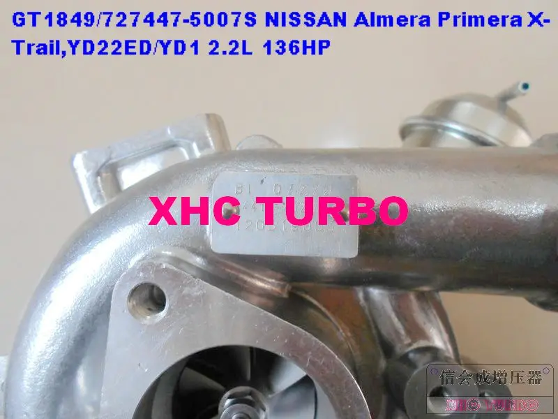 NEW GT1849V 727447-5007S 14411-AD200 Turbocharger Turbo for NISSAN Almera Primera X-Trail,YD22ED/YD1,2.2L 136HP(Watr+oil)