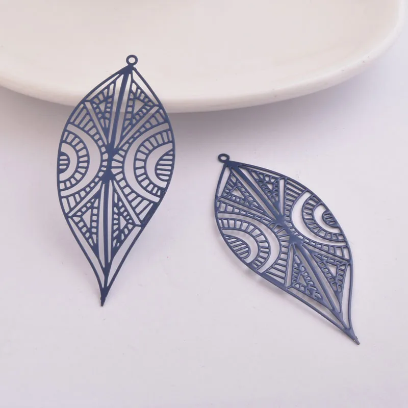 30 Stück AB5394 25*58mm zarte hohle Baumblatt-Ohrringanhänger, große Blätter, DIY-Schmuckzubehör – Detail 10