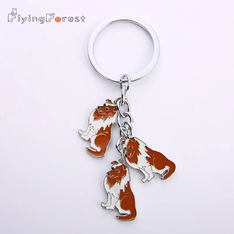 Hot Sale Dog Jewelry Scottish Shetland sheepdog Key Ring Animal Key Chain wholesale Gift For Women Girl Bag Charm Pendant