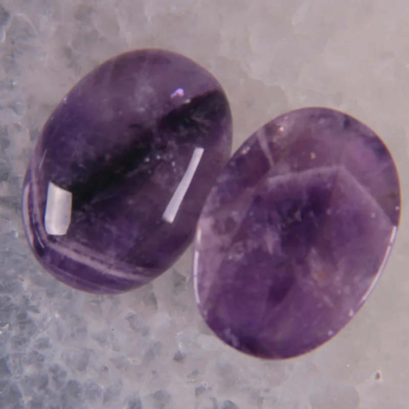 25x18MM Amethyst Oval Cabochon CAB Bead (2 pcs/lot) H032