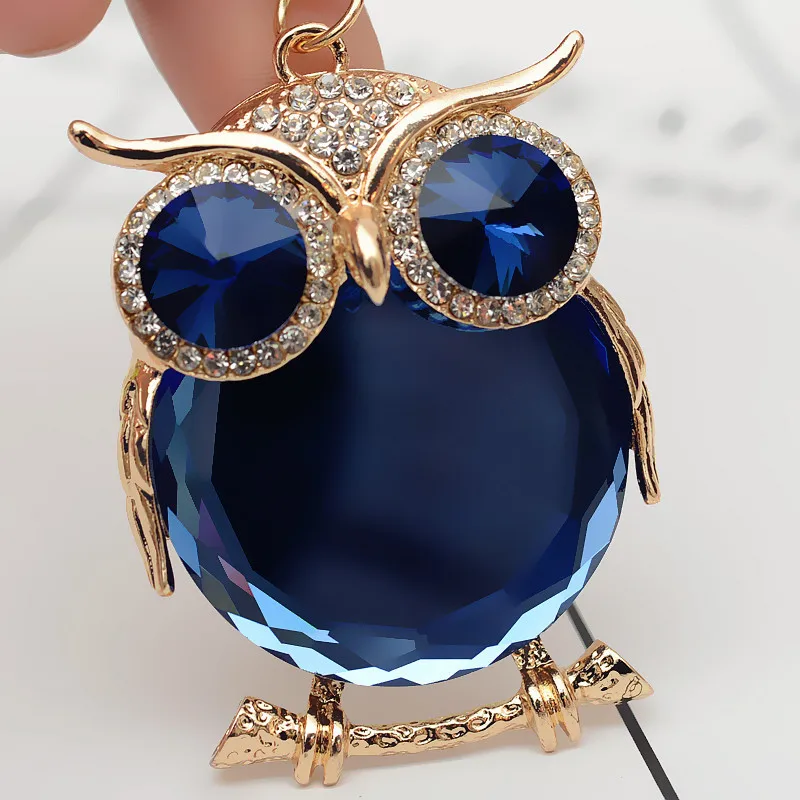 Zinc alloy Crystal Owl Keychain Car Accessories Key Rings Women Keychains For Bag Keys Pendants Decoration Fashion 2019