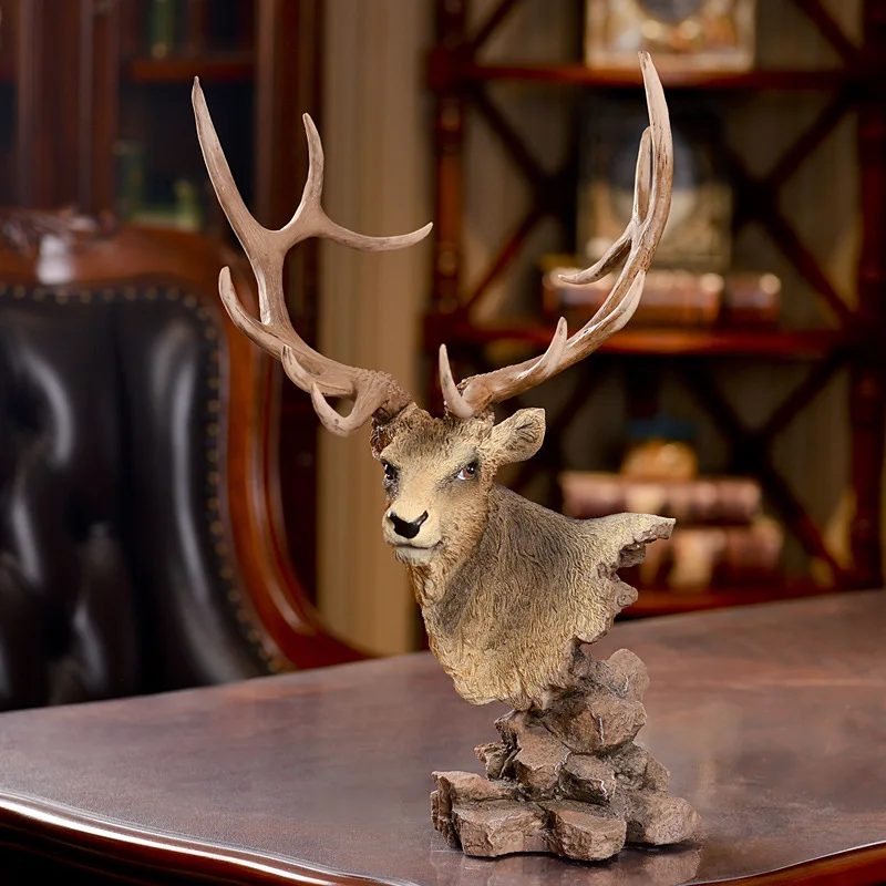 Selling high-end real deer specimens really make money deer deer wall decoration deer gift resin craft ornaments