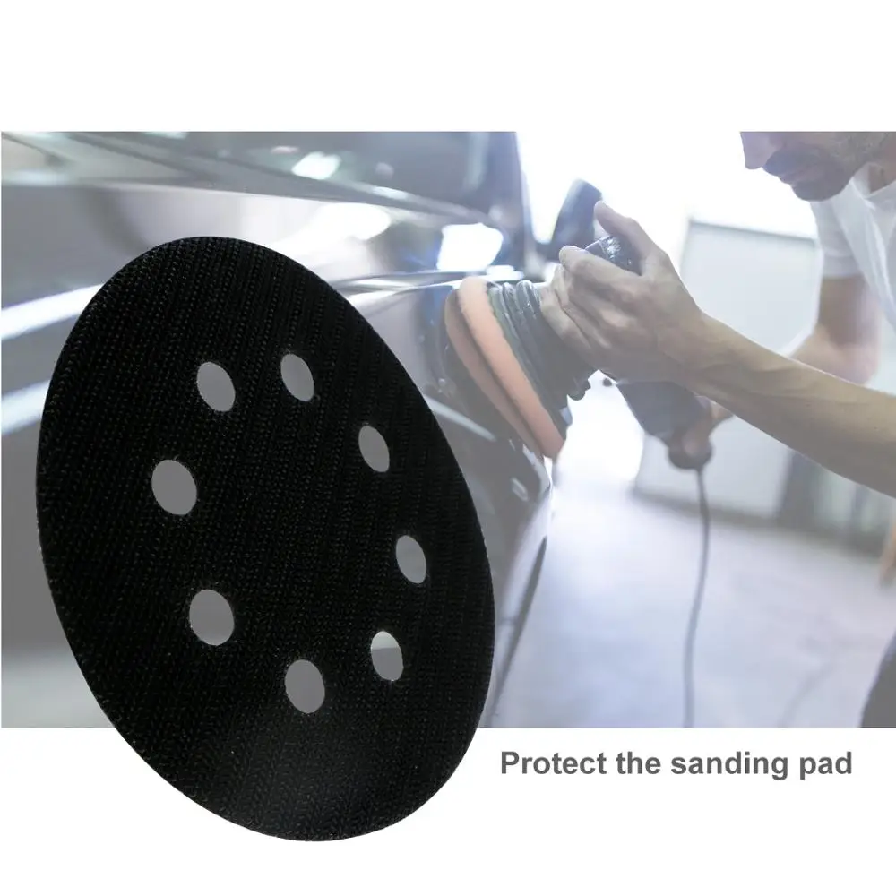 2 Pcs 5 Inch 8 Lỗ Giao Diện Pad Bảo Vệ Đĩa Màu Đen-Móc và Vòng Lặp