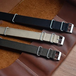 Genuine Leather Watch Strap Canvas Watch Band 18mm 20mm 22mm Watchband Replacement Wristband