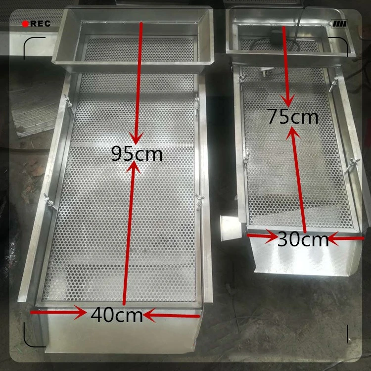 Drgania liniowe rozmiar ekranu sita 30*75/40*95cm Separator drgań ze stali nierdzewnej do przesiewania cząstek i klasyfikacji