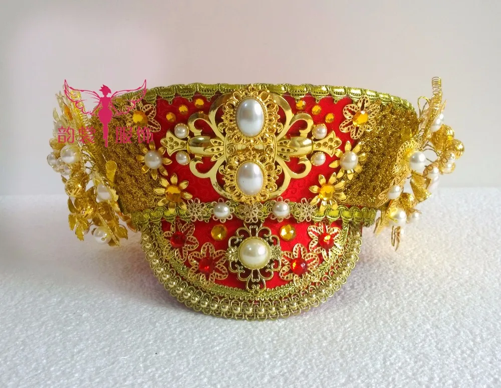 

Legend of ZhenHuan Red Wedding Hair accessory queen coronet hat Qing Dynasty Princess or Empress Hair Tiara Hair Crownpiece