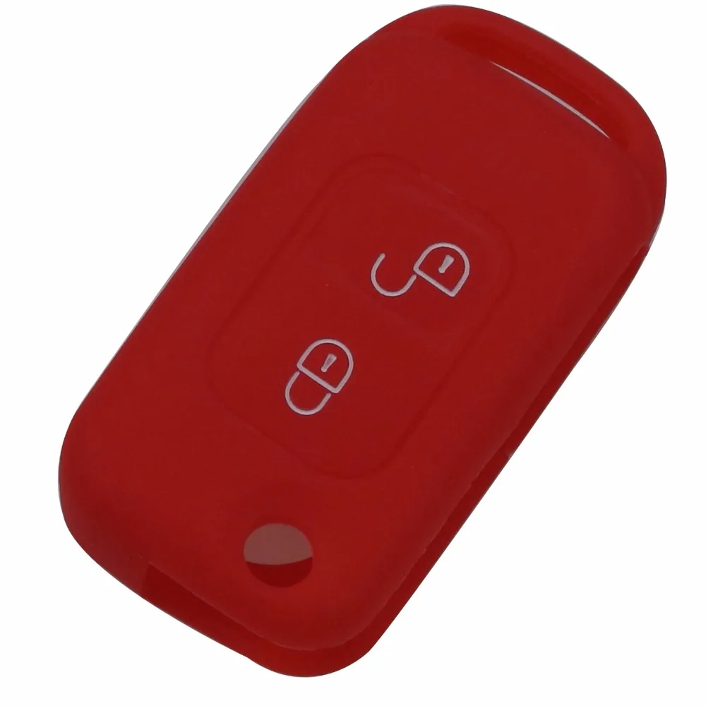 jingyuqin Silicone Key Fob Case Cover For Mercedes Benz E113 A C E S W168 W202 W203 Two 2 Buttons Flip Folding Car Accessories