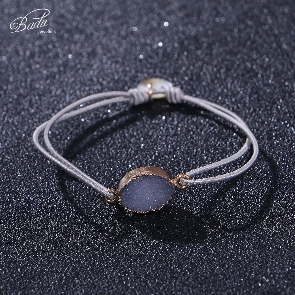 Badu Elastic String Bracelet Crystal Charming for Women Stone Beads Adjustable Bracelets Fashion Jewelry Gift for Best Friend