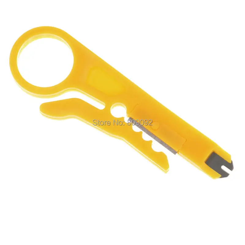 10PCS Yellow MINI Portable Wire Stripper Knife Crimper Pliers Crimping Tool Cable Stripping Wire Cutter Pocket Multi tools