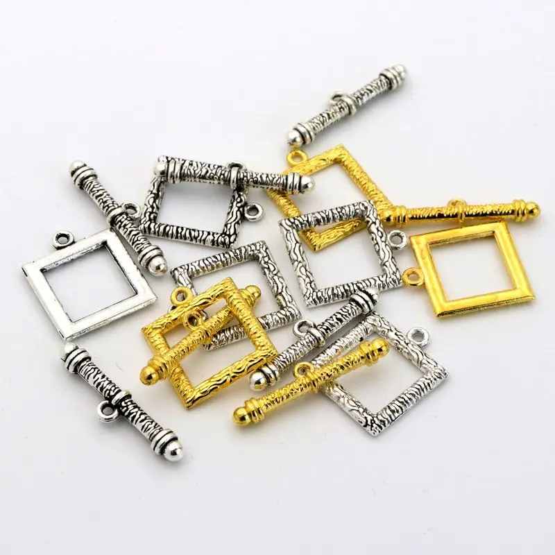 10 Pairs Antike Silber Gold Gemischt Metall Platz OT Spangen Für Schmuck Machen Armband Halskette Diy Zubehör Großhandel Versorgung – Detail 4