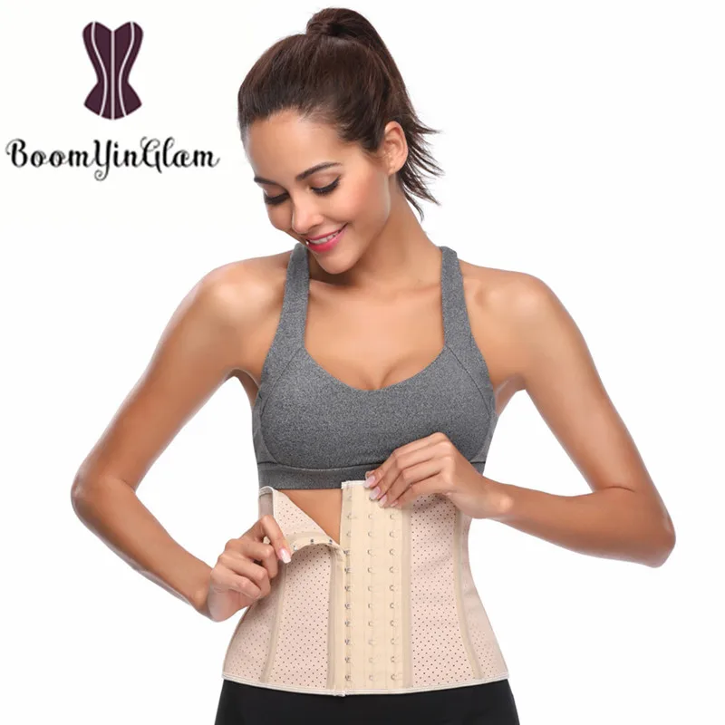 

24cm Height Breathable Latex Waist Trainer 9 Steel Boned Belly Control Slimming Waist Shapewear Sportwear Girdle Corset 946#