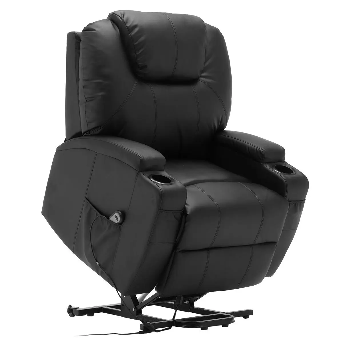 Giantex Electric Lift Power Recliner Chair Heated Massage Sofa Lounge with Remote Control Sofa Chairs Modern Recliner image 5