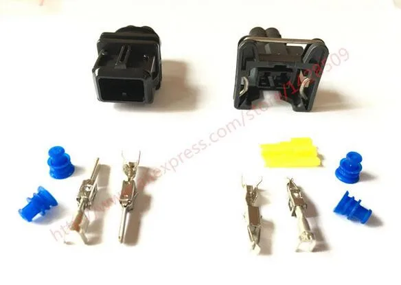 1 Set AMP Tyco 2 Pin Female And Male Auto Car Engine Connector Oil Automotive Plug