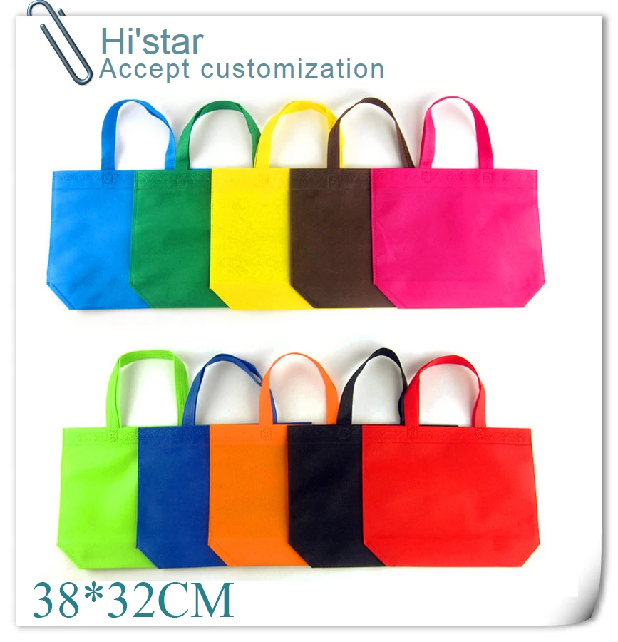 38*32cm 50pcs/lot  Promotional Gift Items Shopping Bag,Custom Logo Printing Bolsas Reusables Non Woven Shopping bags