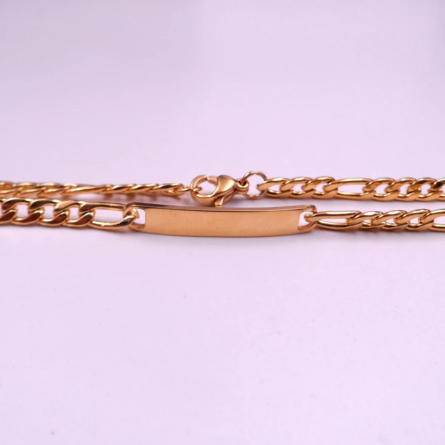 

10pcs Lot Thin 8.5 inch 4.5mm stainless steel ID Bracelet chain link bangle Fashion NK Chain for mens women boys jewelry