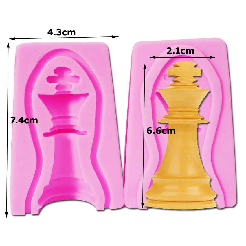 Chess Candle Moulds Soap Mold Kitchen-Baking Resin Silicone Form Home Decoration 3D DIY Clay Craft Wax-Making 2pcs/set C106-1