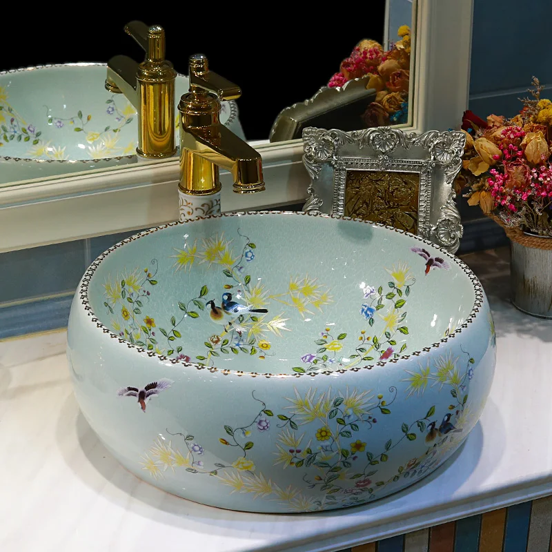 

Jingdezhen ceramic sink wash basin Ceramic Counter Top Wash Basin Bathroom Sinks handmade sink