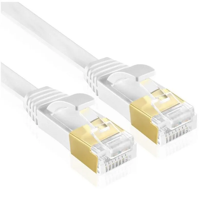 LBSC Cat7 إيثرنت شقة التصحيح شبكة كابل ، محمية (STP) مع Snagless Rj45 Connectors-1M2M3M5M