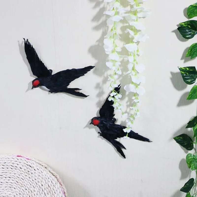 ZILIN Simulated Swallow Vivid Swallow Wall Decoration Home Decor 21*22cm