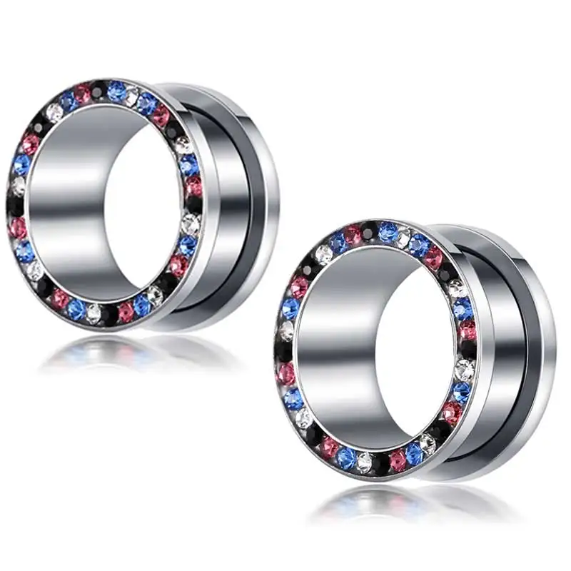 JUNLOWPY 2pcs Stainless Steel Plugs and Tunnels Earring Gauges Piercing Stretcher Expander Kit For Men Ear Plugs Tunnels Taper