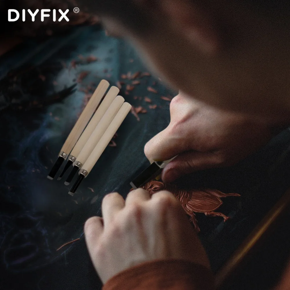 DIYFIX Mão Cinzéis De Escultura Em Madeira Faca Ferramentas para Xilogravura Trabalho Cera Argila DIY Ferramentas Cortador de Artes do Ofício Ferramentas Manuais Para Trabalhar Madeira conjunto