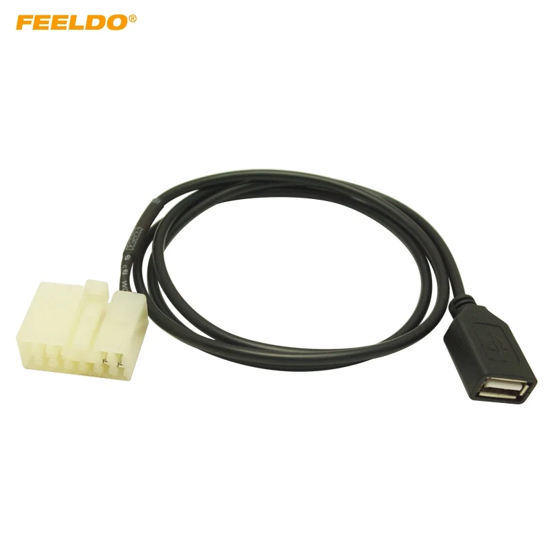 

FEELDO Car Audio Female USB Cable Adapter Connector For BYD F3/F3R/F6/G3/G3R/G6/L3 CD Player USB Wire #MX5664