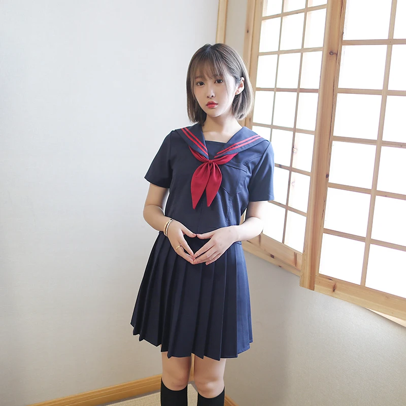 2024 New Japanese School uniform Girls School Class Navy Sailor School Uniforms Hell girl Enma ai Anime Cosplay girls suit