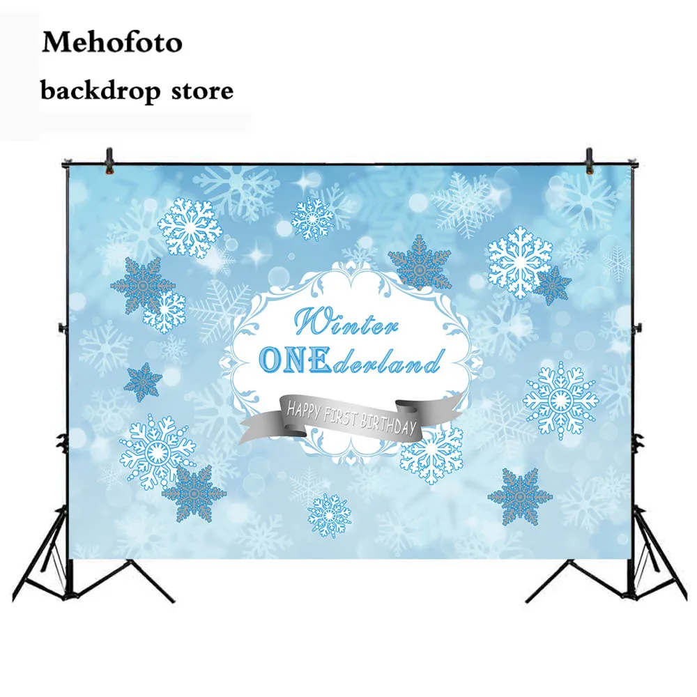 

Winter Christmas Party Photography Backdrops Snow White Background for Photo Newborn Baby Shower Partied Banner 955