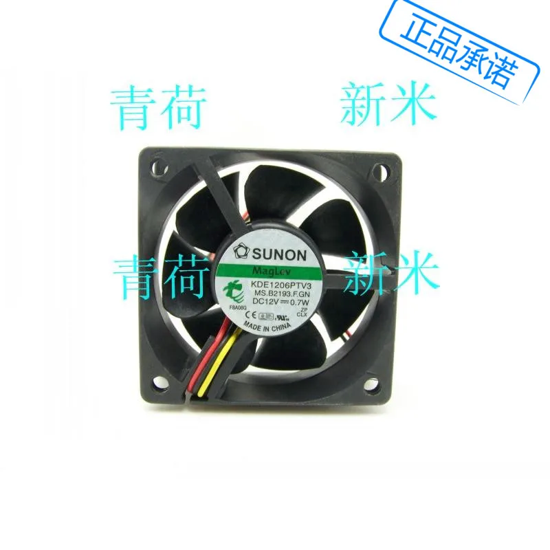 USED SUNON KDE1206PTV3 6025 12V 0.7W 3lines test speed silence cooling fan