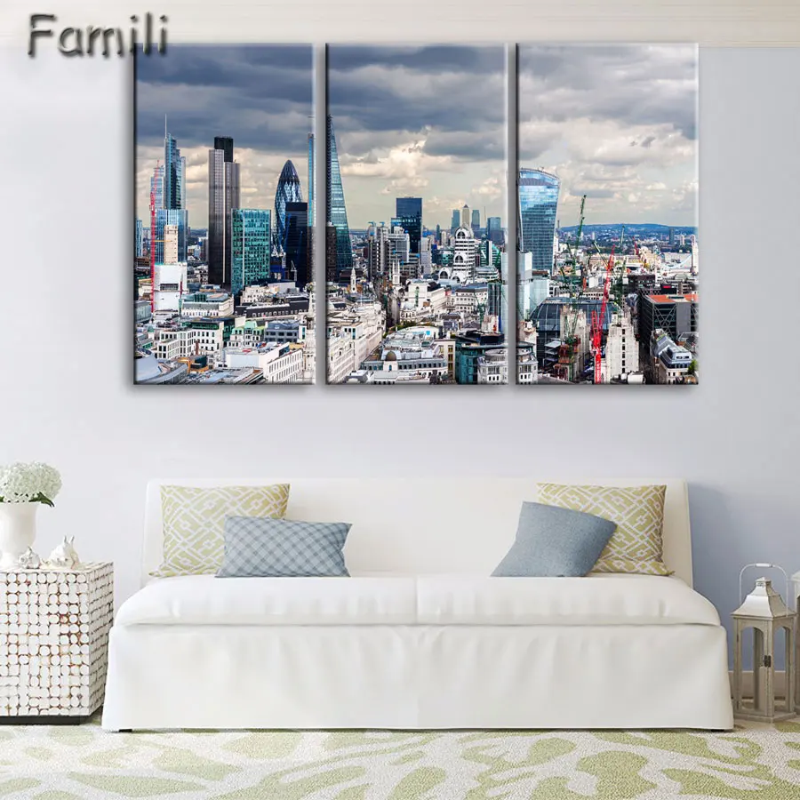 

3pcs Home Decor Pictures European London Architecture Canvas Painting Wall Decor Canvas Art Wall Pictures for Living Room