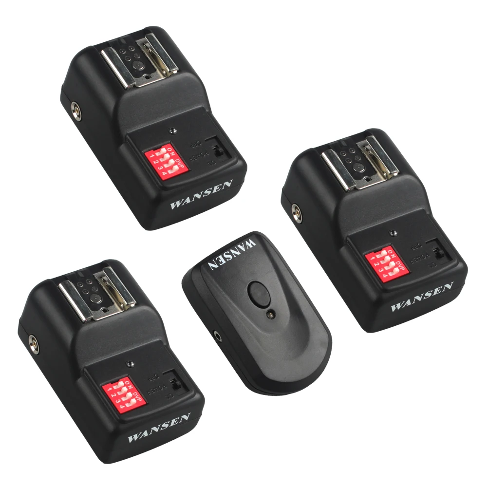 WanSen PT-16GY 16 Channels Wireless Flash Trigger Transmitter SET with 3 Receivers for Canon Nikon Pentax Olympus