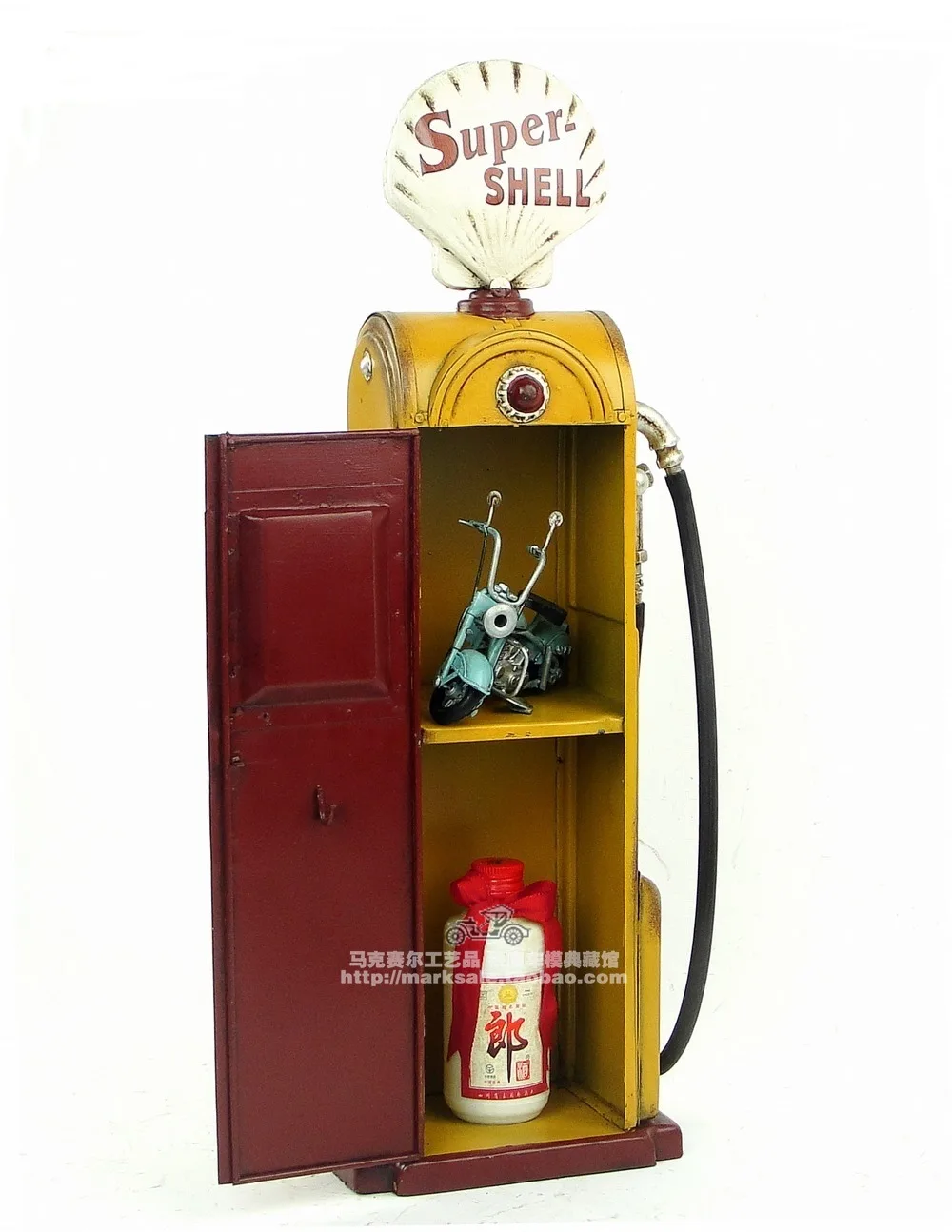 Antique Classical  Model  Retro Vintage Wrought Metal Crafts For Home Decoration American Old Gas Pump Petrol Pump