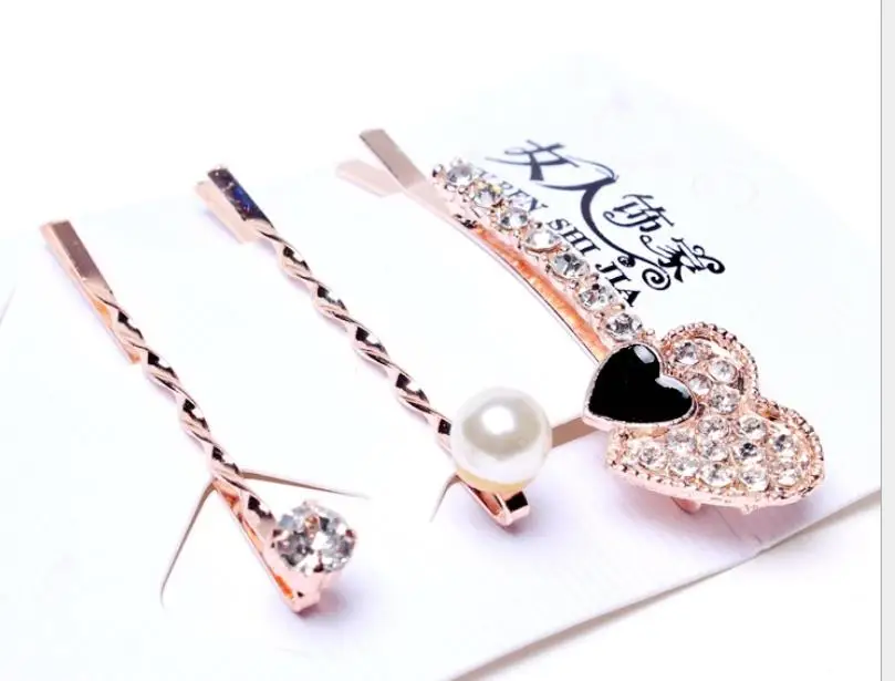1pack/3pcs Korean Hairpins Women Girls Crystal Rhinestone Hair Clip Barrette Hairpin Hairband Clamp Barrettes Hair Accessories