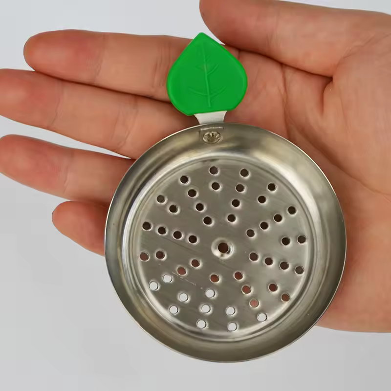 1 pcs שישה נרגילה מסך מתכת פחם עלה בצורת סיליקון ידית סיליקון מים ללא ספק