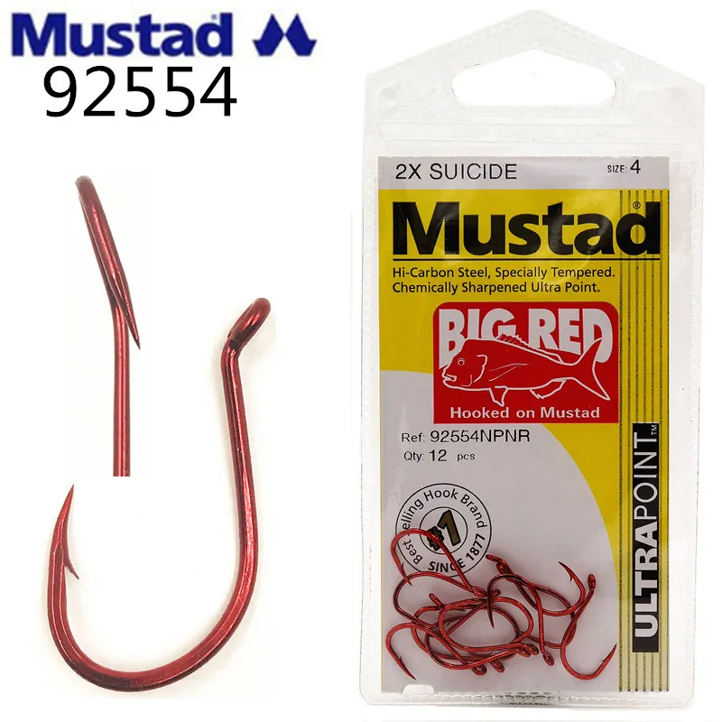 Oryginalne haczyki wędkarskie Mustad 5 paczek 92554 Jig duży haczyk na ryby dziób haczyk na przynętę Hengelsport karpiowy haczyk Pesca Tackle