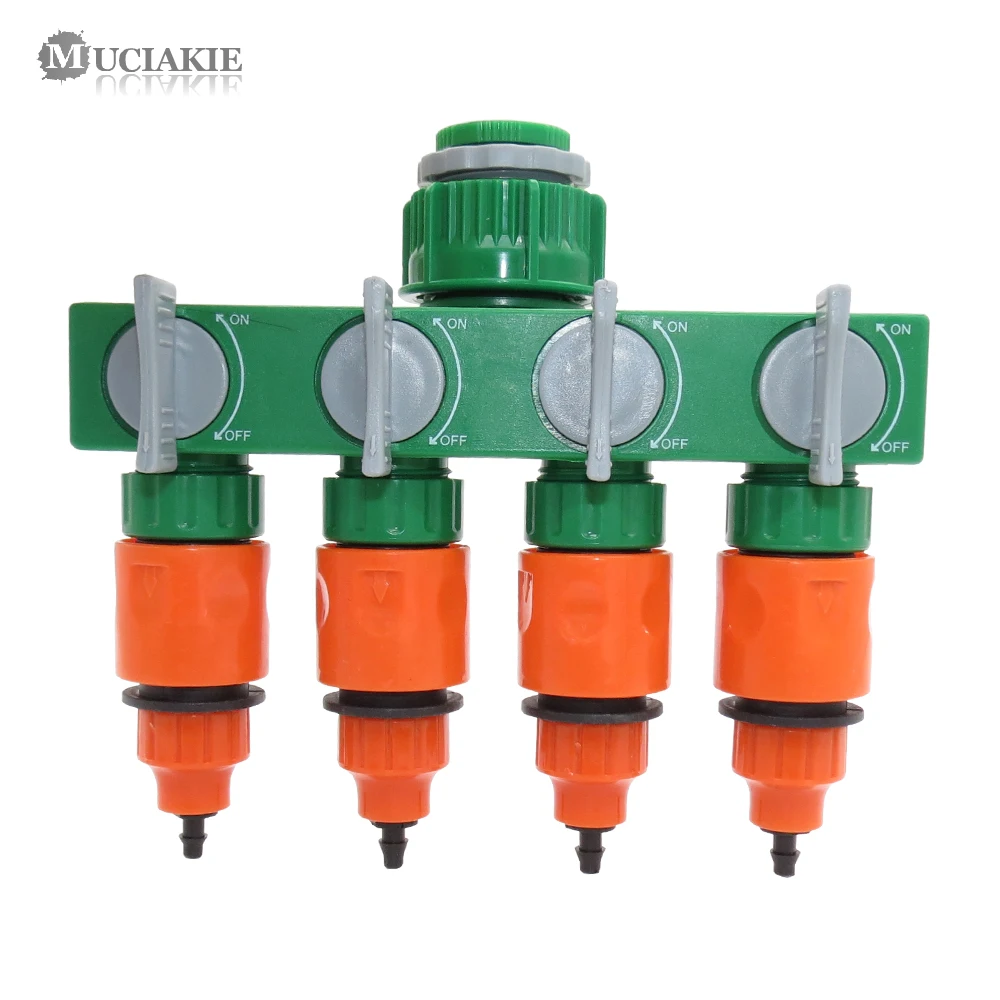 MUCIAKIE Garden Watering Drip Irrigation DIY Micro Drip System 4-Ways Water Hose Splitter 50m Hose Drippers ABS Tee Connectors