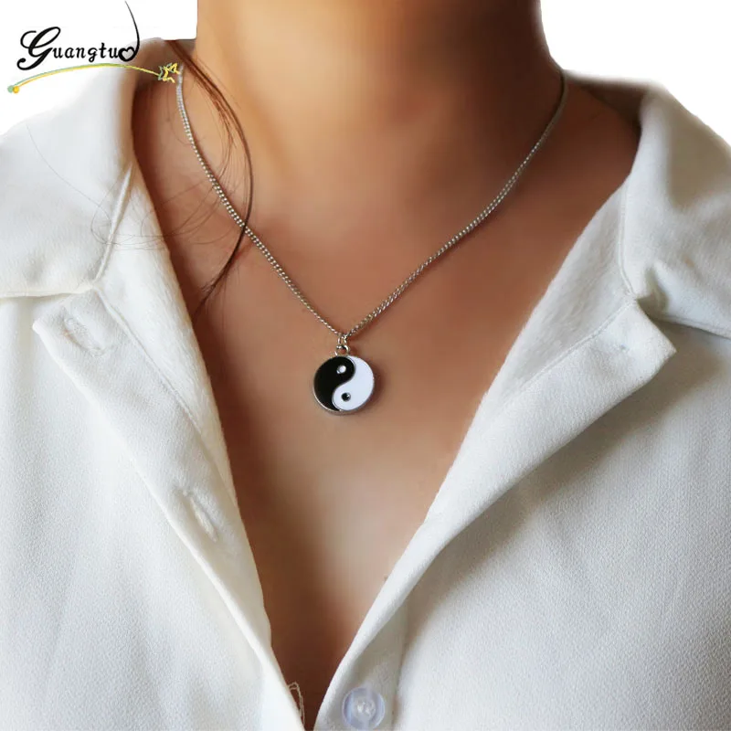 Fashion Personality Yin Yang Ba Gua Taichi Pendant Necklace For Women Men Jewelry Punk Chain Necklaces Bijoux Collares Colar