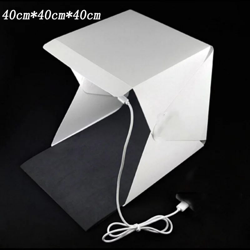 

40cm Portable Mini LED Photo Studio Box Photography Backdrop built-in high Light Photo Box foldable softbox with backgound new