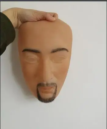 100% Handmade Silicone Sexy And Sweet Half Female&Male Face Mask Ching Crossdress Mask Crossdresser Doll Realistic Skin Mask Toy