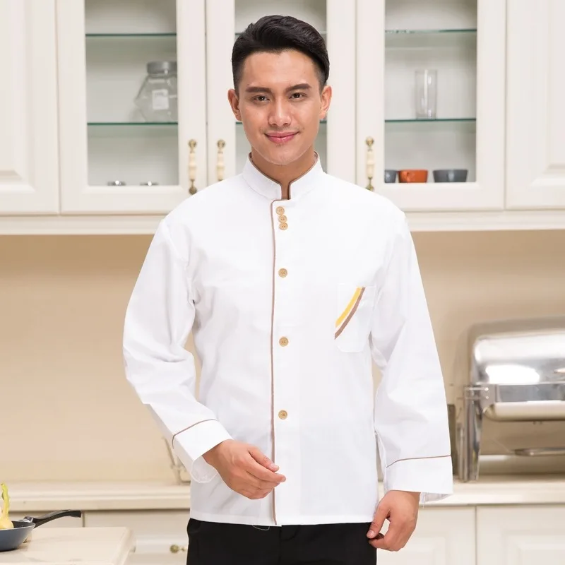 New Arrival Chef Uniform Long Sleeved Hotel Chef Uniform Cake Baker's Clothes Shop Restaurant Citchen Clothing Plus Size B-5597