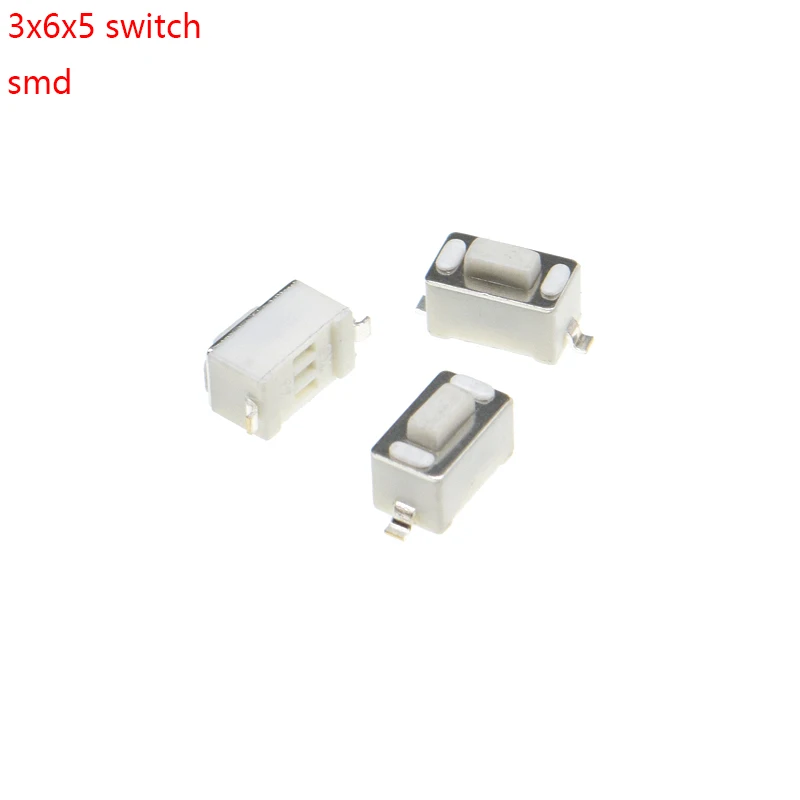 100PCS 3X6x5mm 2PIN SMD TACT push button switch Micro key power tactile switches 3x6x5 3*6*5MM