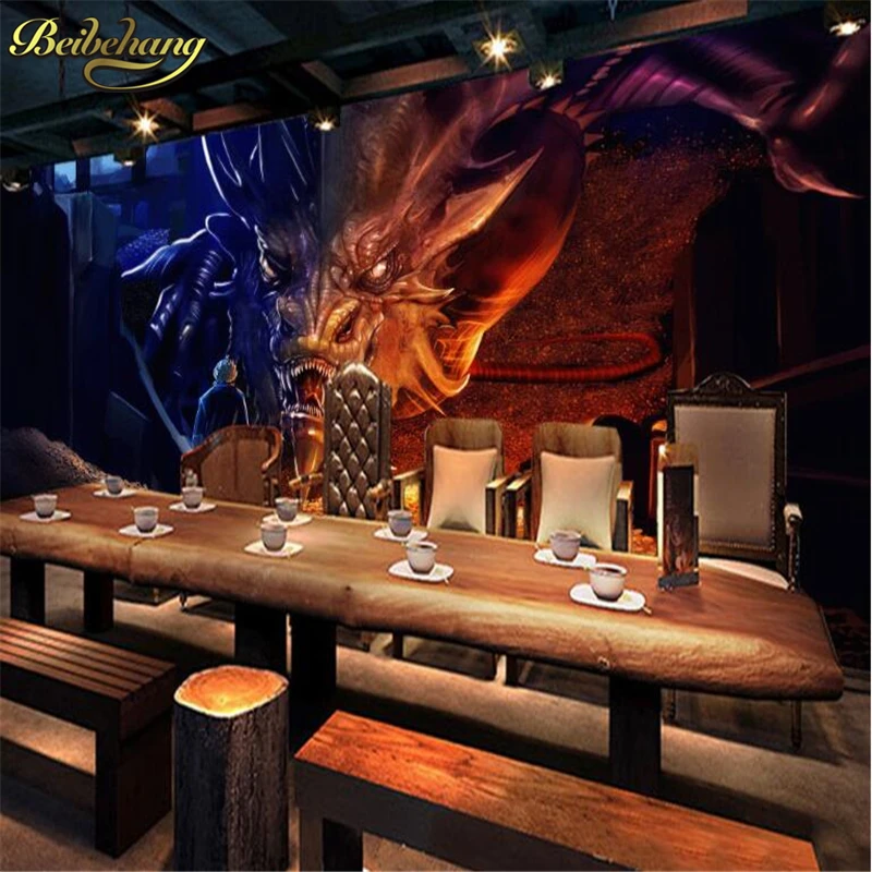 Custom photo murals dragon wall paper for living room papel de paede Pterosaur dinosaur mural wallpaper background TV  flooring