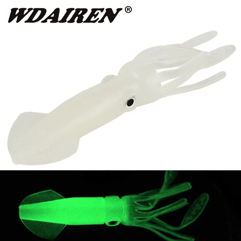 

2pcs/Lot Luminous Squid Skirts Soft Lures 10cm 8g Night Fishing Octopus Glow Rubber Artificial Bait For Tuna Sai Pesca Tackle