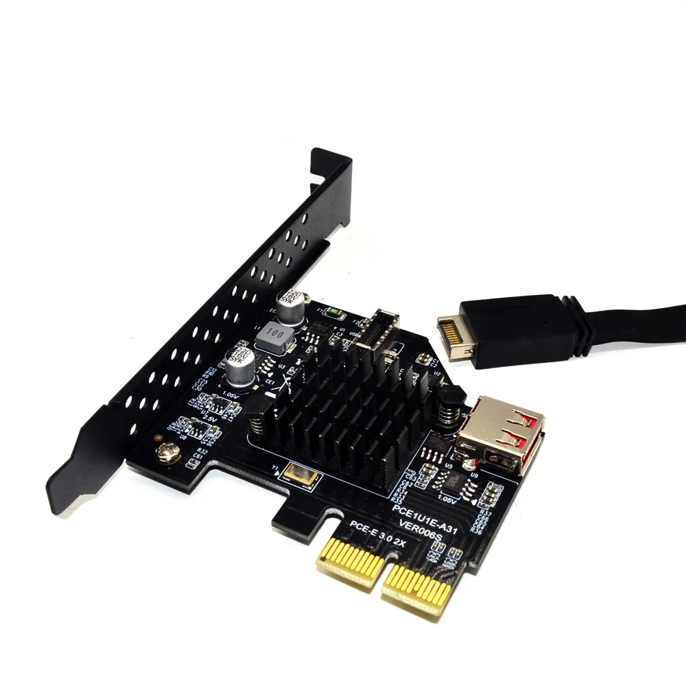 

BTBcoin Add On Card PCI Express 3.0 USB 3.1 PCI-E Card PCIE USB Adapter Raiser TYPE-E USB3.1 Gen2 10Gbps + USB2.0 Expansion Card