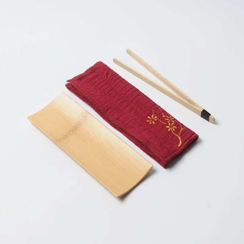 Superfine fiber tea towels+Tongs/clamp+Spoon,absorbent strong kung fu tea towels high-grade tea cloth napkins tea tools