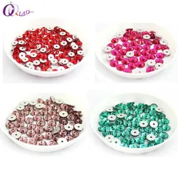 QIAO Many Color SS16 4mm Glass Material 1440pcs Round Rhinestone Crystal Sew On Stone Flatback 1 hole For Clothing Accessories