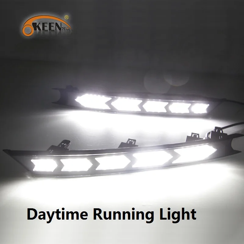 OKEEN LED Daytime Running Lights For Mazada CX-5 CX-8 2017 2018 2019 White Blue DRL Flowing Yellow Turn Signal Light Fog Lamp